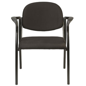 Set of 2 Deep Black Fabric Guest Arm Chairs