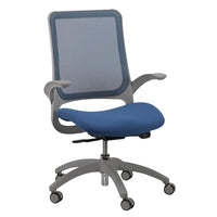 24.4" X 22.4" X 38" Blue Mesh / Fabric Office Chair