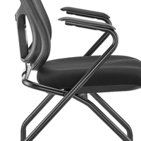 Set of 2 Ergonomic Black Mesh Rolling Arm Chairs