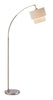 Brushed Steel Metal Floor Lamp with Adjustable Arc