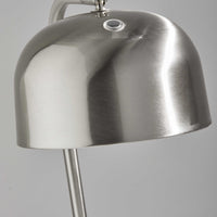 Brushed Steel Metal Adjustable Dome Shade and White Swirled Marble Base Desk Lamp