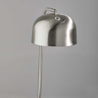 Brushed Steel Metal Adjustable Dome Shade and White Swirled Marble Base Desk Lamp