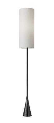 Dramatic Floor Lamp Bell Shaped Base In Black Nickel Finish Metal