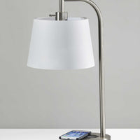 Enhanced Tech Steel Metal Charging Table Lamp