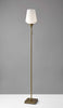 Brass Metal Floor Lamp with White Opal Wine Glass Shade