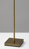 Brass Metal Floor Lamp with White Opal Wine Glass Shade