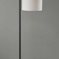 Black Metal Floor Lamp with Cement Accent Base