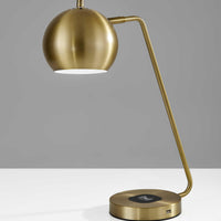 Retro Antiqued Brass Wireless Charging Station Desk Lamp