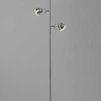 Three Hollywood Spotlights Floor Lamp in Brushed Steel