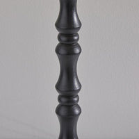 Black Natural Boho Turned Base Table Lamp