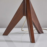 Natural Chunky Tripod Walnut Wood Table Lamp