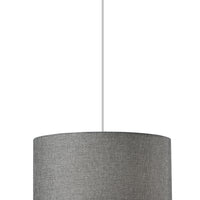 Heather Grey Fabric Shade Electric Drum Pendant