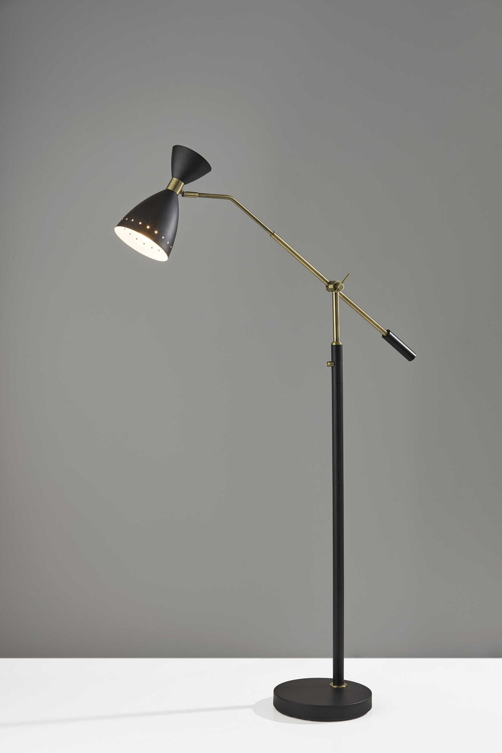 Brass Cinch Black Metal Adjustable Floor Lamp