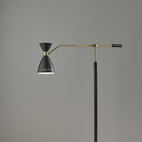 Brass Cinch Black Metal Adjustable Floor Lamp