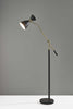 Brass Cinch Black Metal Adjustable Floor Lamp