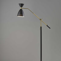 Brass Cinch Black Metal Adjustable Floor Lamp