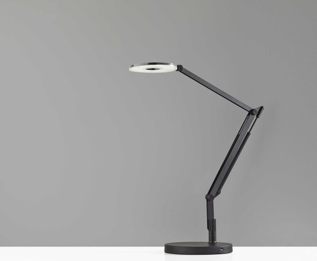 Bendy Black Metal LED Desk Lamp