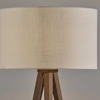 Treble Floor Lamp Three Walnut Finish Legs