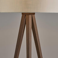 Treble Floor Lamp Three Walnut Finish Legs