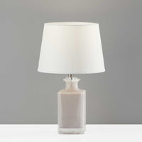 10" X 10" X 16.5" Light Purple Glass Table Lamp