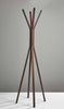 16.5" X 16.5" X 68.25" Walnut Coat Rack