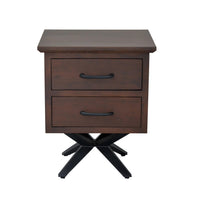 Contemporary Dark Acacia Black Inverted Frame Nightstand