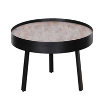 21" Round Modern Industrial Multi Grain Coffee Table