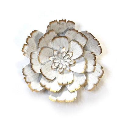 Shimmering Gold & White Metal Flower