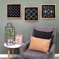 Modern Wood Black Metal Wall Decor