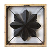 Grey Metal &amp; Wood Framed Wall Flower