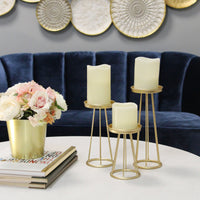 S-3 Gold Finish Mid-Century Candlesticks