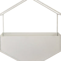 Modern White Metal Hexagonal Hanging Wall Planter