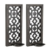 S 2 Black Laser Cut Sconces