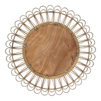 34" Bamboo Tulum Rattan Wall Mirror