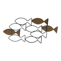 School of Fish Metal and Wood Wall Decor