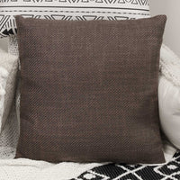 Square Mocha Brown Tweed Textured Throw Pillow