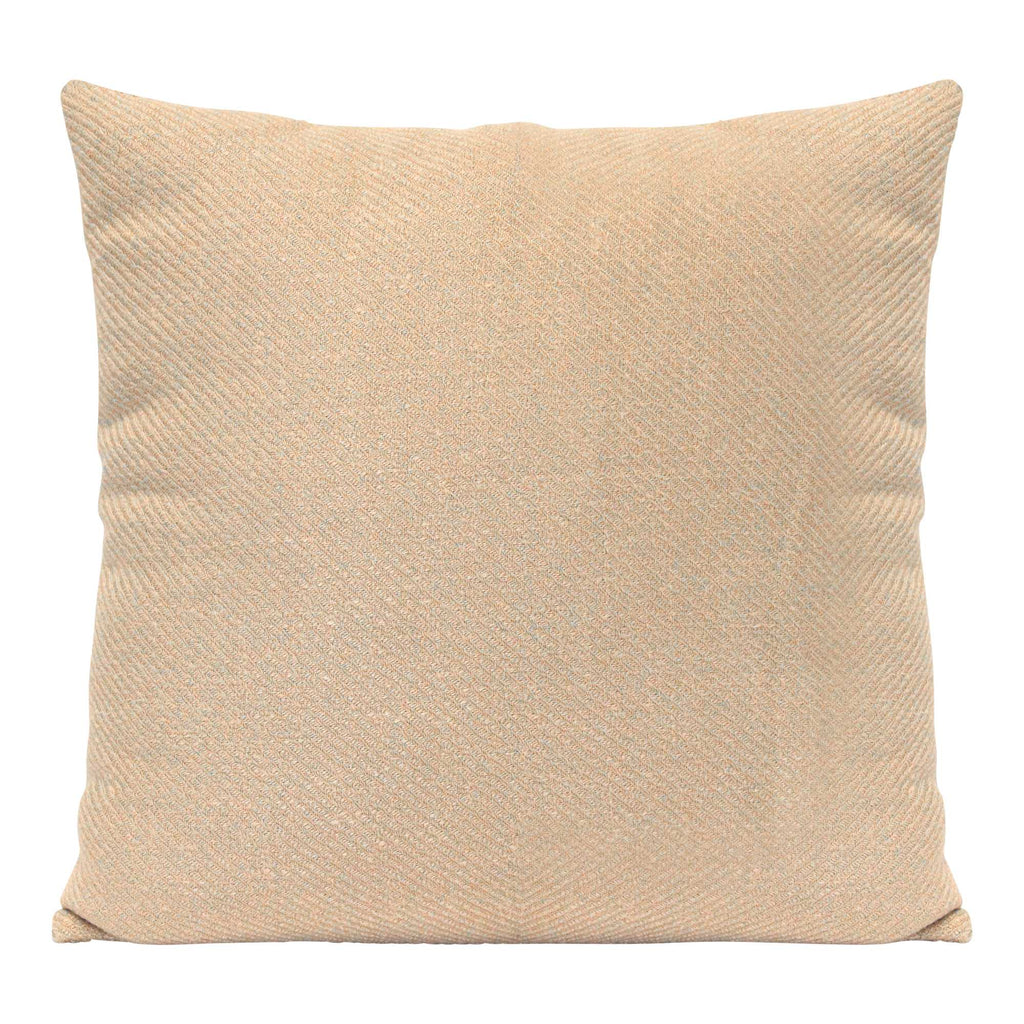 Square Sand Beige Tweed Textured Throw Pillow