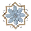 Light Blue Flower Metal &amp; Wood Framed Wall Art