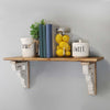 Distressed Two-Tone Natural Wood Shelf