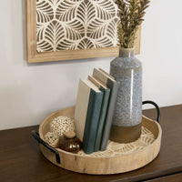 Black Safari Stamped Wood Leaf Tray