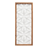 Carved Leaf Wood Framed Wall Panel