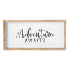 Adventure Awaits Natural Wood and White Framed Wall Art