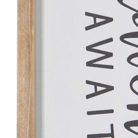 Adventure Awaits Natural Wood and White Framed Wall Art