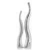 Set Of 2 Modern Tall Silver Squiggly Floor Vases