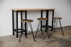 24" Round Charcoal Brown Ash Wood And Steel Bar Stool