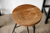 30" Round Natural Brown Ash Wood And Steel Bar Stool