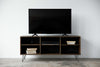 Warm Dark Finish Multi Compartment TV Stand or Media Center