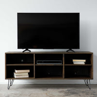 Warm Dark Finish Multi Compartment TV Stand or Media Center