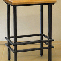 24" Deco Natural Cherry And Black Steel Bar Stool