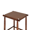 17" X 15.5" X 25.5" Brown Wood Leather Counter Stool